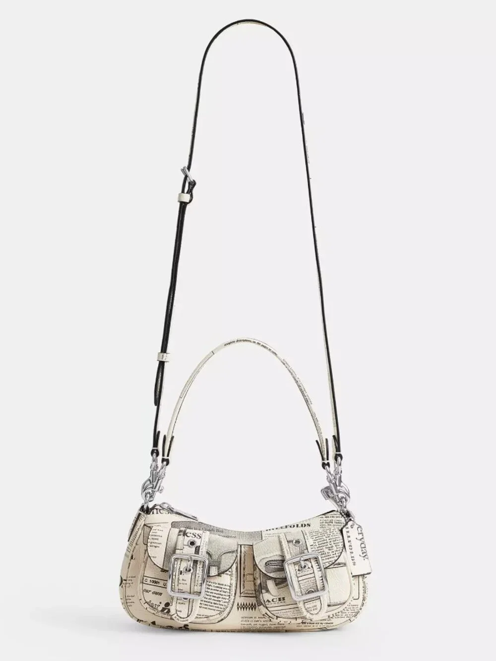 Coach CDC12 Ashton Shoulder Bag With Newspaper Print in Pebbled Leather *SEALED* - Picture 9 of 14